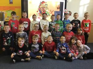 Year 2 Class wearing Christmas Jumpers